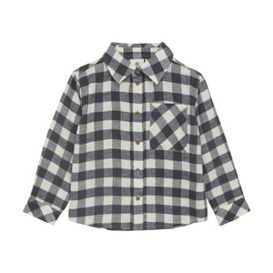 SHIRT LS CHECK EBONY
