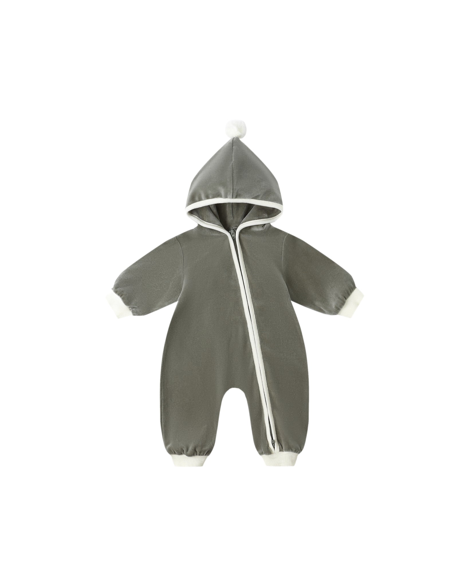 VELOUR ZIP JUMPSUIT FOREST