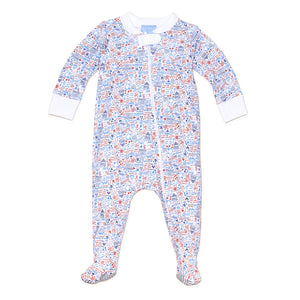 Love Zip Violets Blue Onsie/Footie