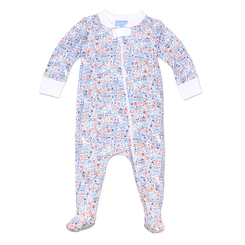 Love Zip Violets Blue Onsie/Footie