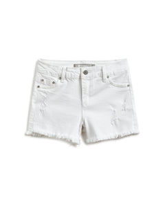 Brittany Pocket Fray Shorts White 22450-D-F7YB