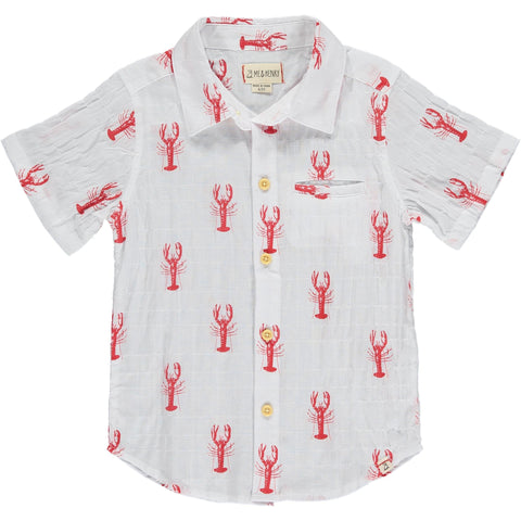 White with red lobsters -shirt