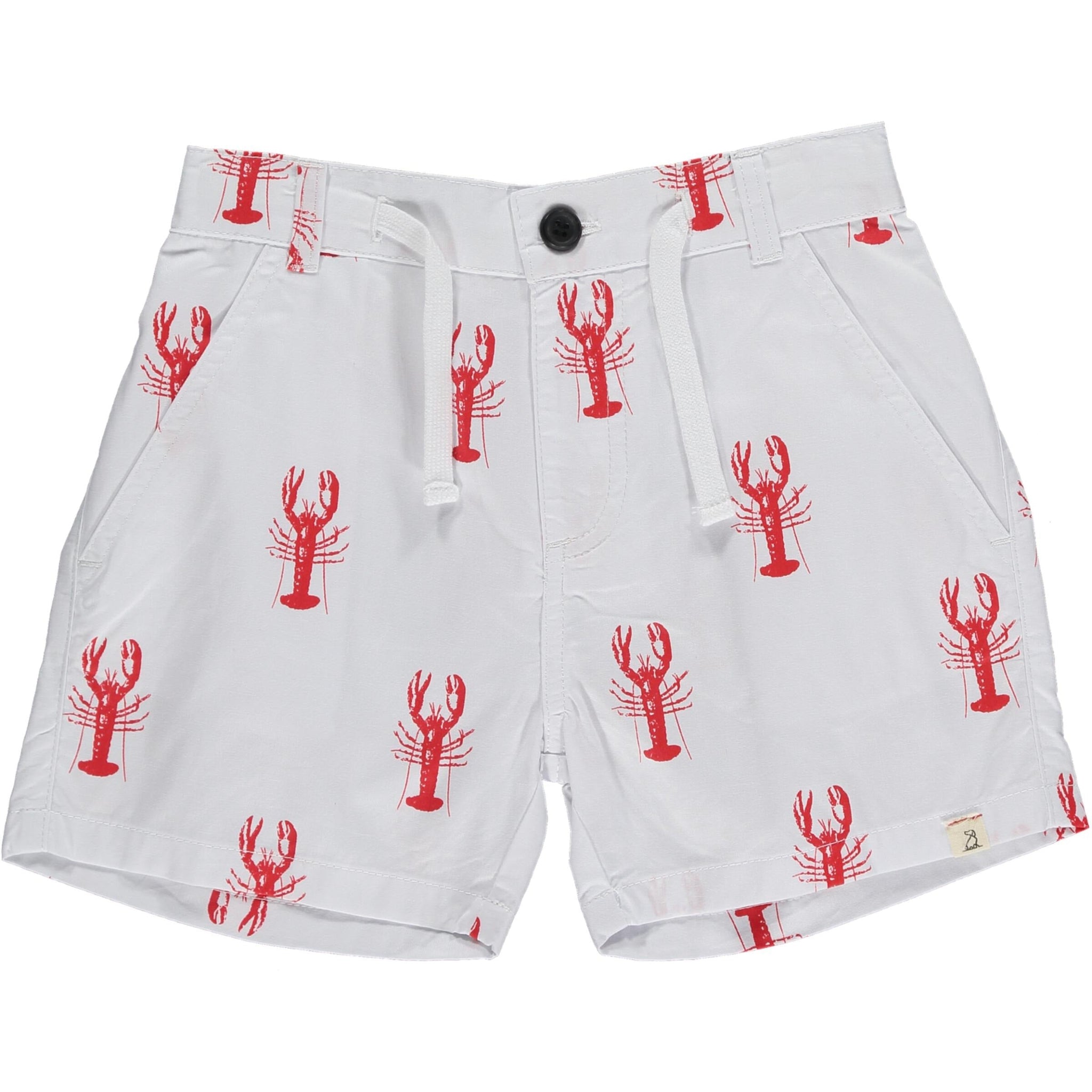 White with red lobster shorts