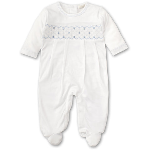 Kissy Kissy Hand Smocked Blue Anchor Footie