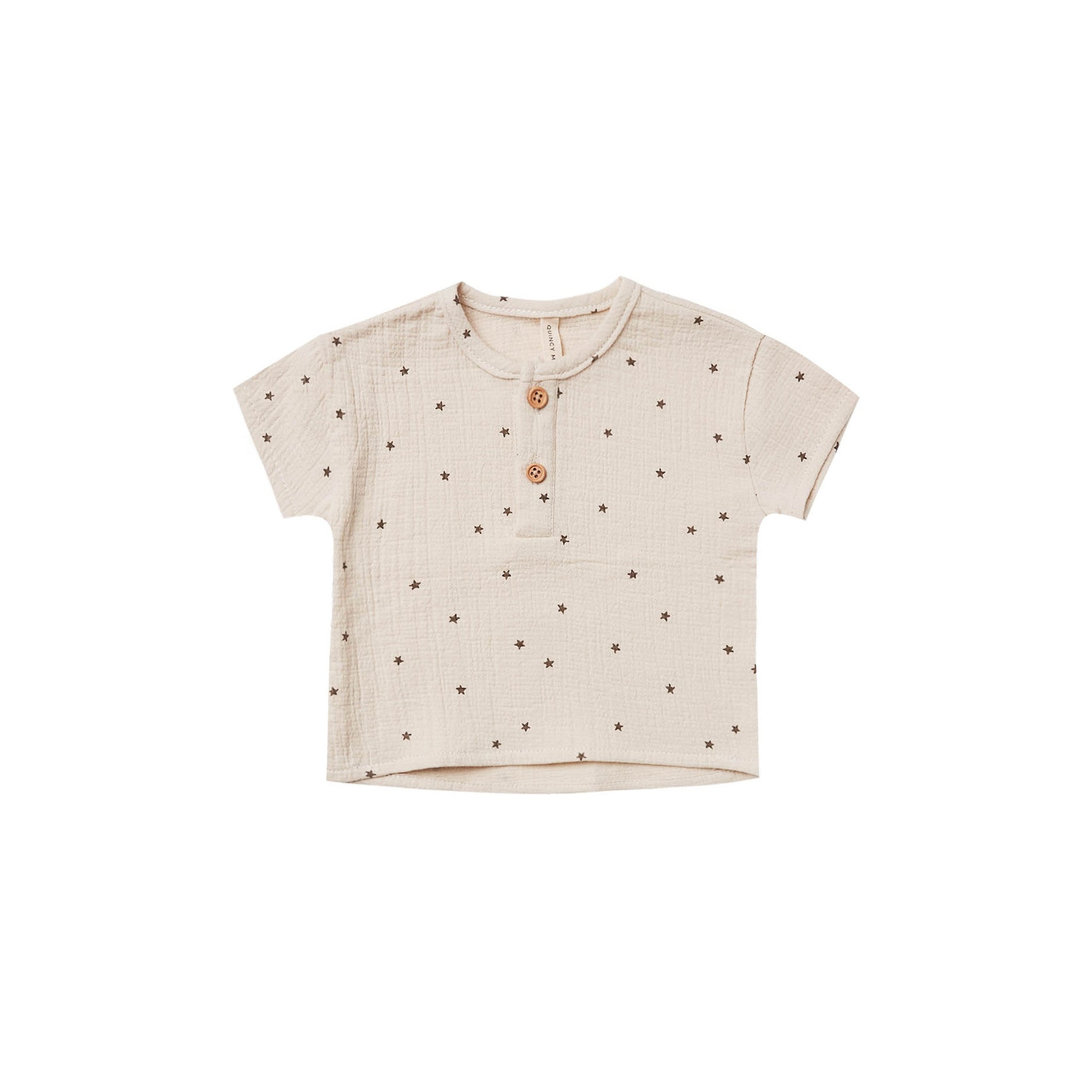 Quincy Mae Woven Henry Top