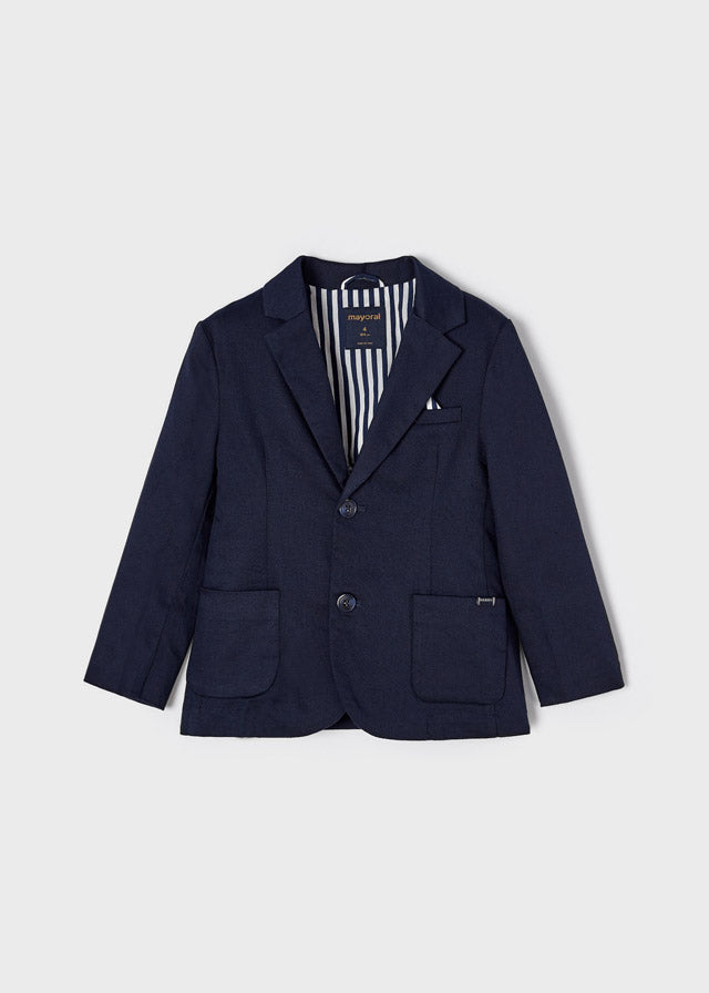 Navy Tailored Linen Jacket