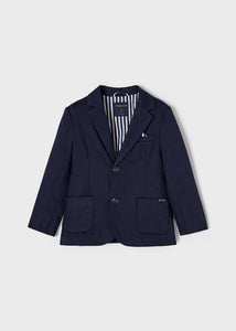 Navy Tailored Linen Jacket