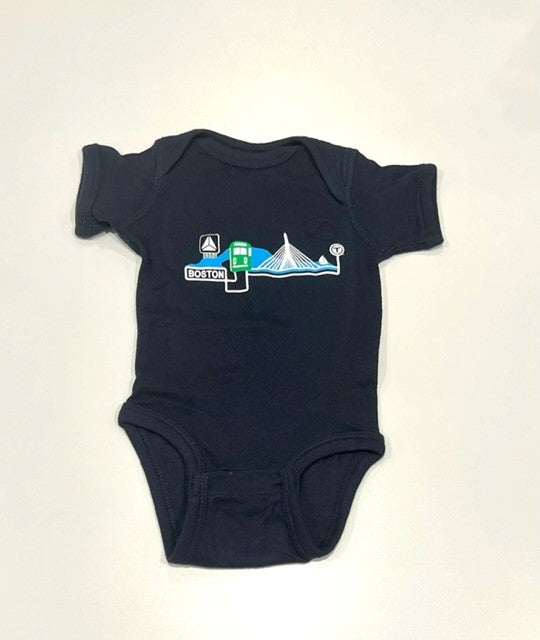 Boston Greenline Onesie SS Navy