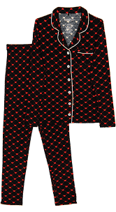 Maia Red Hearts Black PJ
